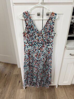 Plenty by Tracy Reese Multicolor Floral Pleated Midi Dress